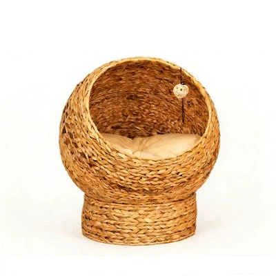 Cuccia/cestino/letto per animali domestici in giacinto d'acqua rialzato per tutte le stagioni