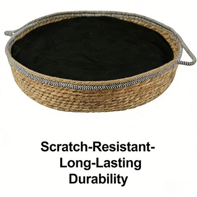 Cuccia per gatti/cuccia per animali domestici- intrecciata a mano con corda di cotone e giunture in corda di paglia